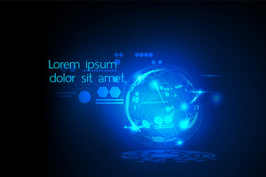 digital datas on hologram screen using globe vector image