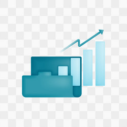 icon with 3d render style of folder and bar chart vector image