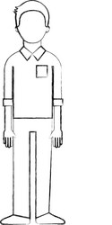 male avatar cartoon standing character man vector