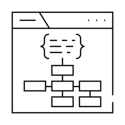 structured data markup seo line icon vector image