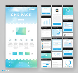 website template design with interface elements vector image
