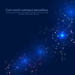 blue square background with social network mesh vector image