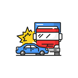 car accident with truck on road vehicle collision vector