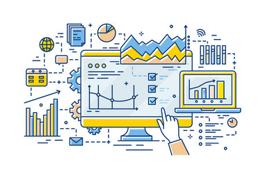Data Analyst Chart Analysis vector