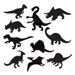 Dinosaur Silhouettes Collection Vector Image