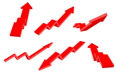 Red 3d up arrow financial graph Royalty Free Vector Image