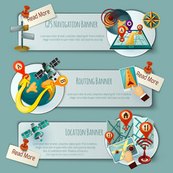 navigation and routing banner set vector image