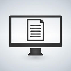 online electronic document on computer display vector