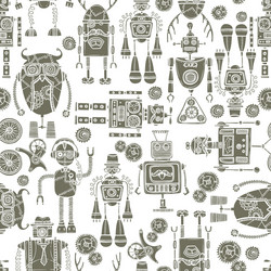 Robot Seamless Pattern - Retro Tech vector image