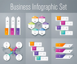 set with infographics vector