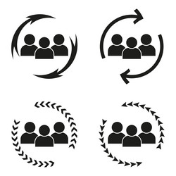 team loop icon people synergy shape group refresh vector image