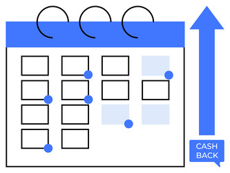 calendar with highlighted dates upward arrow vector image