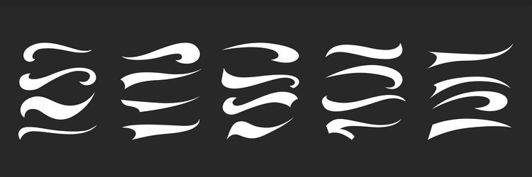 calligraphic swoosh tail set underline marker vector