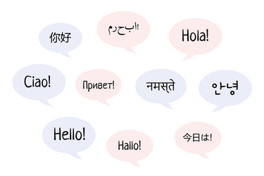 Hello word clouds in different languages vector