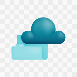 icon with 3d render style of clouds and folders vector image