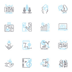 numbers and visuals linear icons set counting vector