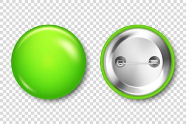 Realistic green blank badge isolated vector