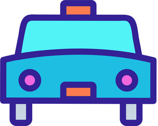 taxi icon isolated contour symbol vector