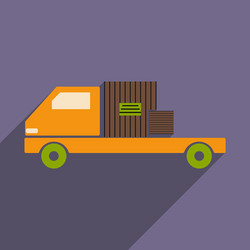 flat with shadow icon and mobile application car vector image