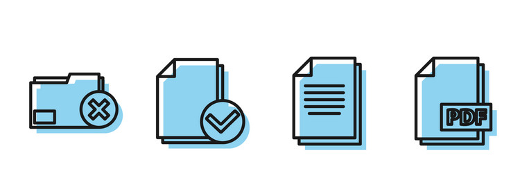set line document delete folder vector image