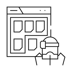 structured data seo line icon vector image