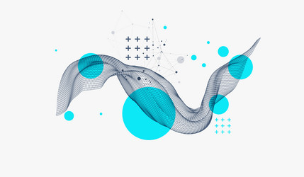 abstract wave is made in a frame style template vector image