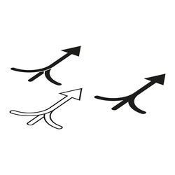 branching arrow icons multiple direction symbol vector image