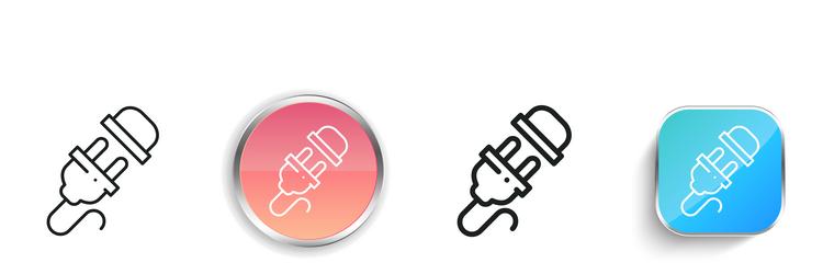 charging icon thin linear regular and button vector image