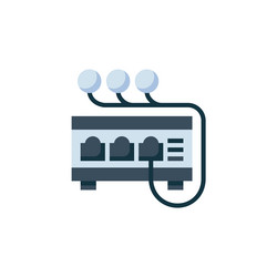 Network hub icon computer component flat vector