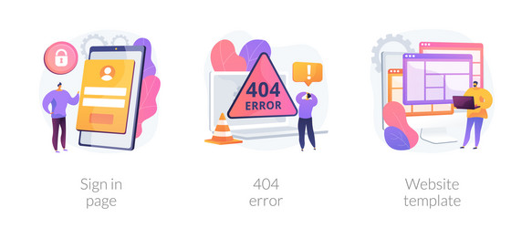 Website Error & Login Interface vector