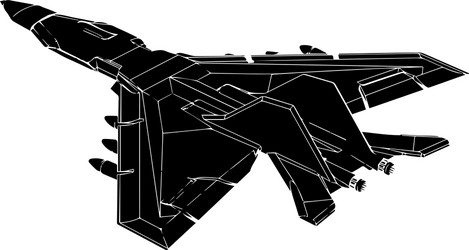 black airplane on a white background Vector Image