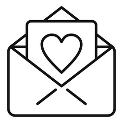 love mail heart icon outline charity help vector