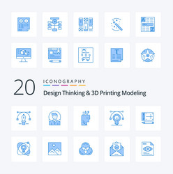 20 design thinking and d printing modeling blue vector image