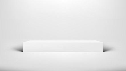 3d white minimal rectangular podium with shadow vector image