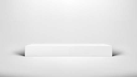 3d white minimal rectangular podium with shadow vector