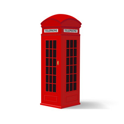 a telephone box detailed 3d icon vector