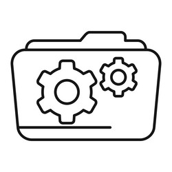 folder machine tech icon outline camera vector image