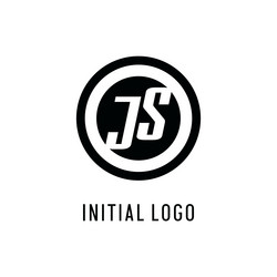 initial js logo concentric circle line clean vector