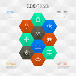 interface outline icons set collection of server vector image