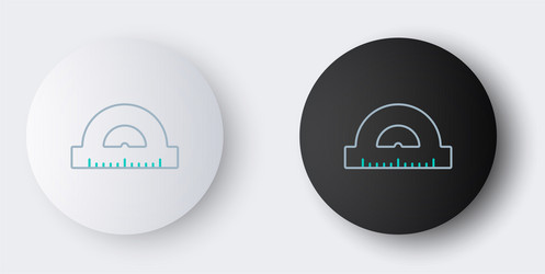 Line protractor grid for measuring degrees icon vector