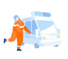 Paramedic or rescuer female character wearing vector