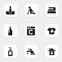 set of 9 editable cleanup icons includes symbols vector image