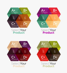 set of business hexagon layouts with text vector