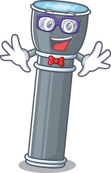 super funny geek flashlight scroll cartoon vector image