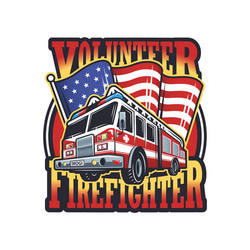 Vintage Firefighter Emblem Vector Image