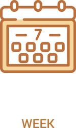 week concept 2 colored icon simple line element vector image