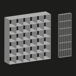 3d mesh grid isometric blocks volumetric square vector image