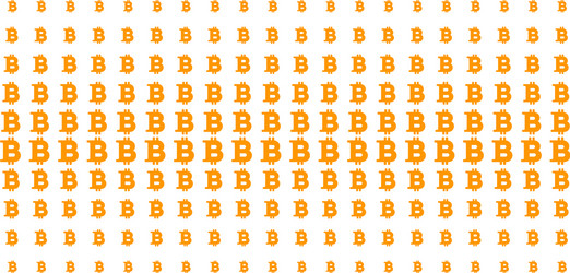 Bitcoin shape halftone array vector