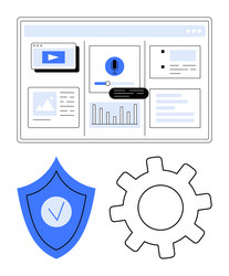 dashboard with analytics audio interface video vector image