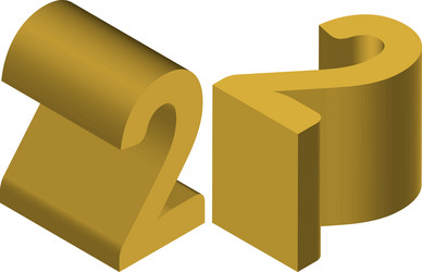 isometric number 2 template for creating logos vector image